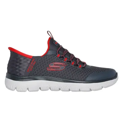 Skechers Boy's Slip-ins: Summits - High Range Sneaker in Charcoal/Red, Size | Textile/Synthetic,