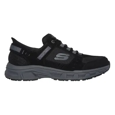 Skechers Men's Slip-ins RF: Oak Canyon Sneaker in Black/Charcoal, Size | Leather/Textile/Synthet