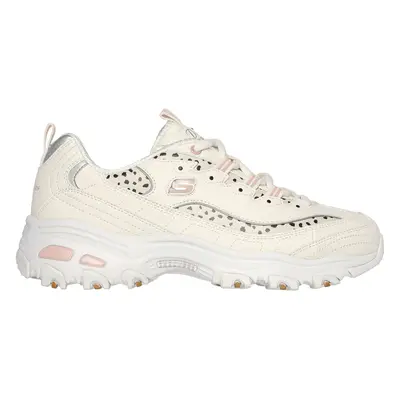 Skechers Women's D'Lites - Wildcats Sneaker in Off White/Pink, Size | Synthetic/Textile