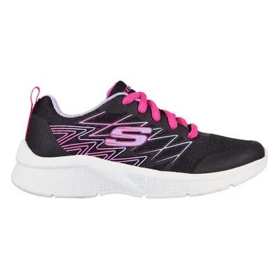 Skechers Girls Microspec - Bright Runner Sneaker in Black, Size | Textile/Synthetic, Machine Was