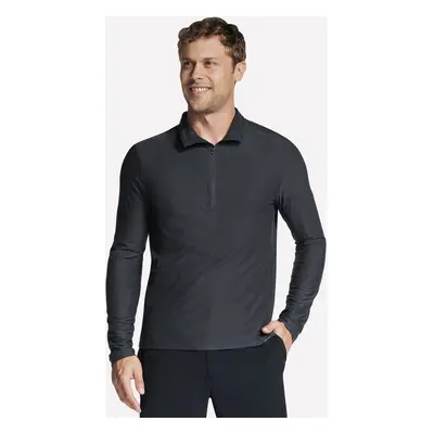 Skechers Men's GO DRI All Day 1/4 Zip Top in Black/Charcoal, Size Small | Polyester