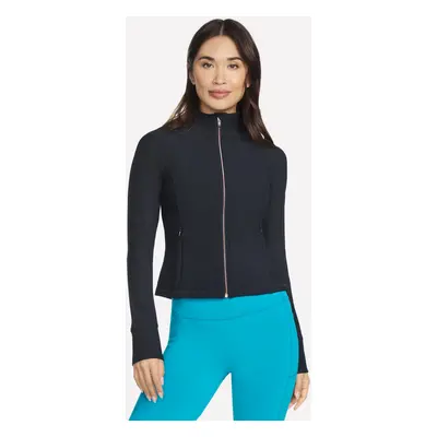 Skechers Women's GO FLEX RIB Jacket in Black, Size Large | Nylon/Spandex