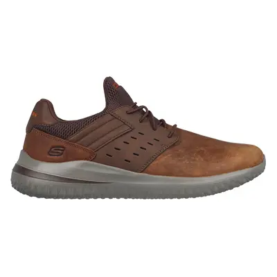 Skechers Men's Delson 3.0 - Ezra Sneaker in Brown, Size | Leather/Synthetic/Textile