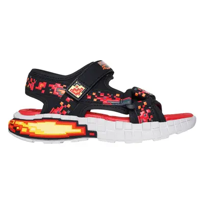 Skechers Boy's Mega-Splash 4K Sandals in Black/Red, Size | Synthetic, Machine Washable