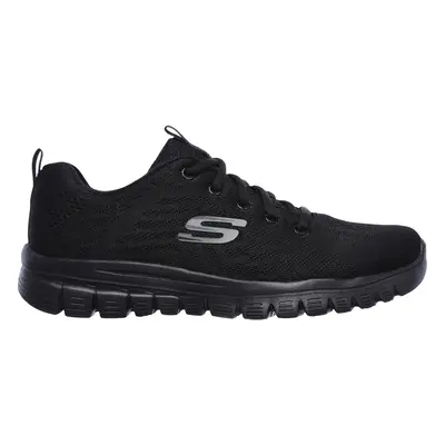 Skechers Women's Graceful - Get Connected Sneaker in Black, Size Wide | Textile/Synthetic, Vegan