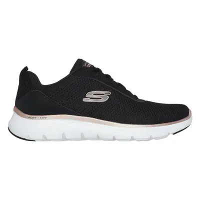 Skechers Women's Flex Appeal 5.0 - Uptake Sneaker in Black/Rose Gold, Size | Textile/Synthetic, 