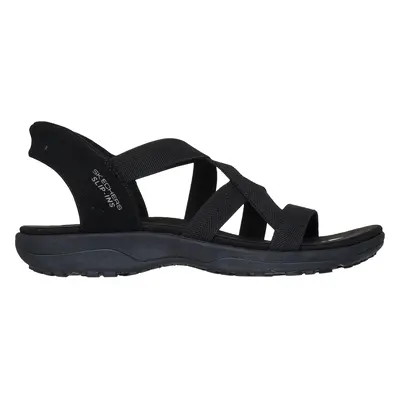 Skechers Women's Slip-ins: Reggae Slim - Stretch Flex Sandals in Black, Size | Textile/Synthetic