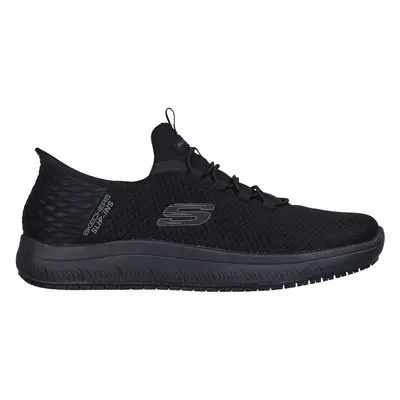 Skechers Men's Slip-ins Work Slip-Resistant: Summits - Colsin Sneaker in Black, Size | Textile/S