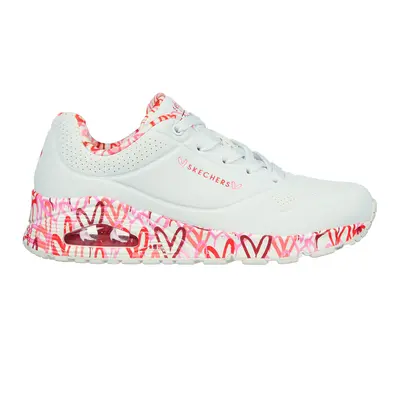 Skechers Women's x JGoldcrown: Uno - Loving Love Sneaker in White/Red/Pink, Size | Synthetic/Tex