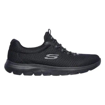 Skechers Women's Summits Sneaker in Black, Size | Textile/Synthetic, Vegan, Machine Washable