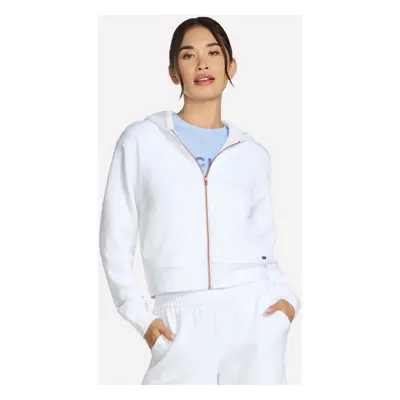 Skechers Women's GO WALK Everywhere Diamond FZ Jacket in White, Size Medium | Polyester