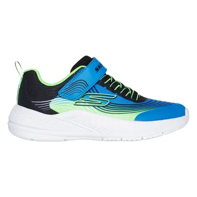 Skechers Boy's Microspec Advance Sneaker in Blue/Lime, Size | Textile/Synthetic, Machine Washabl