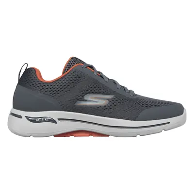 Skechers Men's GO WALK Arch Fit - Idyllic Sneaker in Charcoal/Orange, Size | Textile/Synthetic, 