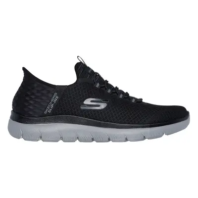 Skechers Men's Slip-ins: Summits - High Range Sneaker in Black/Charcoal, Size Wide | Textile/Syn