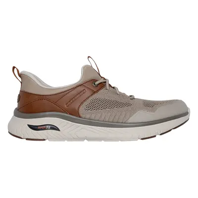 Skechers Men's Slip-ins Relaxed Fit: Arch Crosser - Emeric Sneaker in Taupe/Brown, Size | Textil