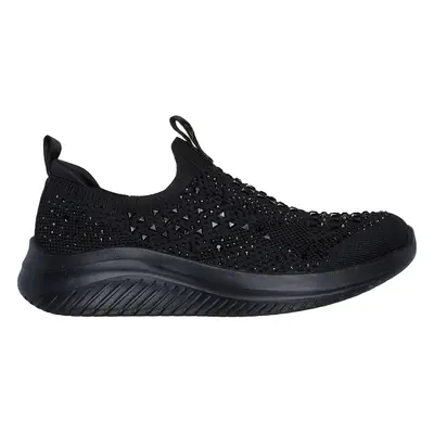 Skechers Girls Ultra Flex 3.0 - Sparkle Show Stopper Sneaker in Black, Size | Textile/Synthetic,