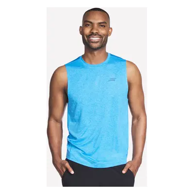 Skechers Men's GO DRI Charge Muscle Tank Top in Turquoise/Purple, Size | Polyester