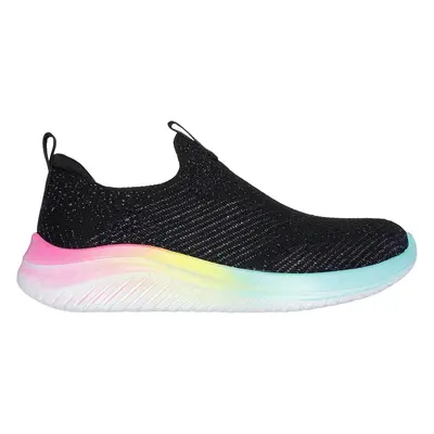 Skechers Girls Ultra Flex 3.0 - Shimmer Stroll Sneaker in Black, Size | Textile, Machine Washabl