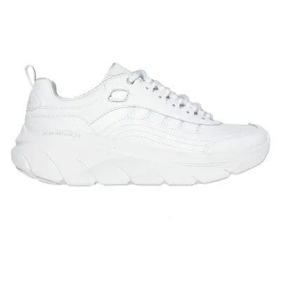 Skechers Women's Relaxed Fit: D'Lux Walker 2.0 - Golden Step Sneaker in White/Silver, Size | Lea