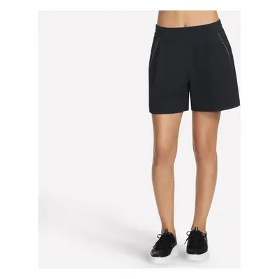 Skechers Women's Catalina Seersucker Inch Short in Black, Size Large | Nylon/Spandex