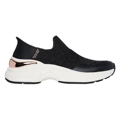 Skechers Women's Slip-ins: Hazel - Priya Sneaker in Black/Rose Gold, Size | Textile/Synthetic, V