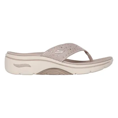 Skechers Women's GO WALK Arch Fit 2.0 Sandal - Claire Sandals in Taupe, Size | Textile/Synthetic