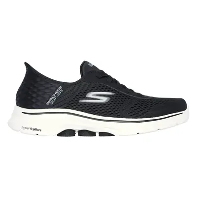 Skechers Men's Slip-ins: GO WALK - Free Hand Sneaker in Black/White, Size | Textile/Synthetic, M