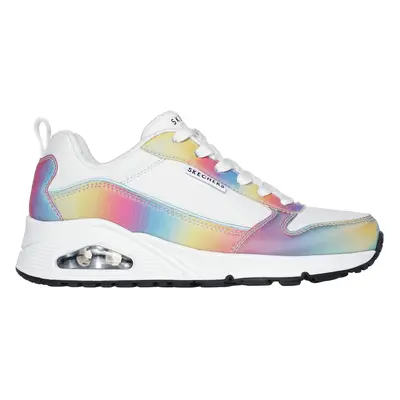 Skechers Women's Uno - Opalescent Sneaker in White, Size | Synthetic/Textile