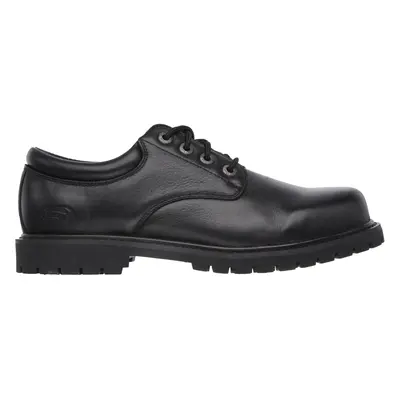 Skechers Men's Work Relaxed Fit: Cottonwood - Elks SR Shoes in Black, Size | Leather/Synthetic