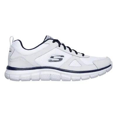 Skechers Men's Track Sneaker in White/Navy Blue, Size | Leather/Textile/Synthetic