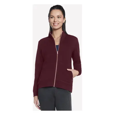 Skechers Women's The Hoodless Hoodie GO WALK Everywhere Jacket in Burgundy/Pink, Size Medium | P