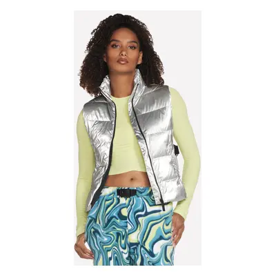 Skechers Women's Hypershine Vest in Silver, Size | Polyester