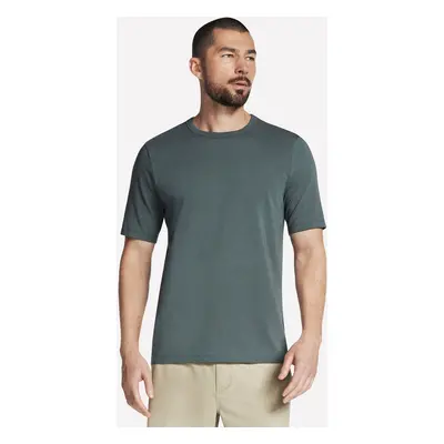 Skechers Men's GO DRI Pima Crew Top in Green/Black, Size Large | Pima Cotton/Lyocell/Spandex