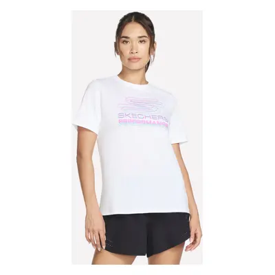 Skechers Women's Velocity T-Shirt in White, Size | Cotton/Polyester