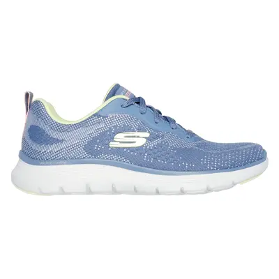 Skechers Women's Flex Appeal 5.0 - Cruising Thru Sneaker in Blue/Lime | Textile/Synthetic, Vegan