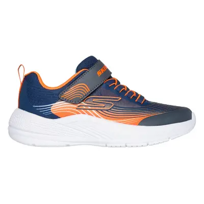 Skechers Boy's Microspec Advance Sneaker in Navy Blue/Orange, Size | Textile/Synthetic, Machine 