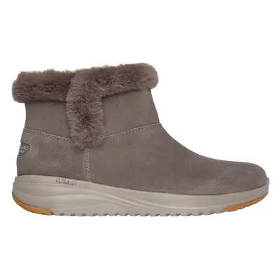 Skechers Women's On-the-GO Stellar - Cosy Step Boots in Dark Taupe, Size | Leather/Textile/Synth