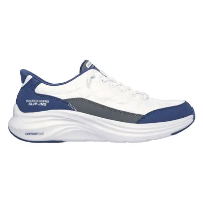 Skechers Men's Slip-ins: Contour Foam - Cosy Fit Sneaker in White/Navy Blue, Size | Textile/Synt