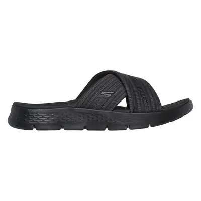 Skechers Women's GO WALK Flex Sandal - Impressed Sandals in Black/Gray, Size | Textile, Vegan, M