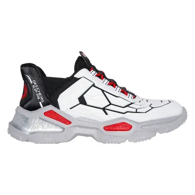 Skechers Boy's Slip-ins: Skech-Bots - Orbitron Sneaker in White/Black/Red, Size | Synthetic/Text