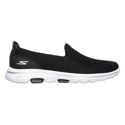 Skechers Women's GoWalk Slip-On Shoes in Black/White | Textile/Synthetic, Machine Washable