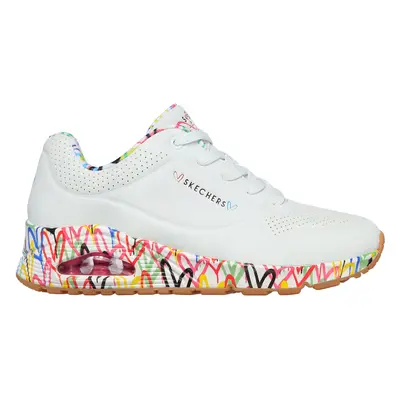 Skechers Women's x JGoldcrown: Uno - Loving Love Sneaker in White, Size | Synthetic/Textile