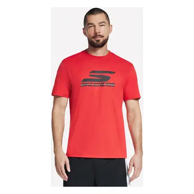 Skechers Men's Performance Logo T-Shirt in Red/Brown, Size Medium | Cotton/Polyester