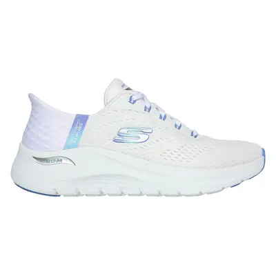 Skechers Women's Slip-ins: Arch Fit 2.0 - Easy Chic Sneaker in White/Blue, Size | Textile/Synthe