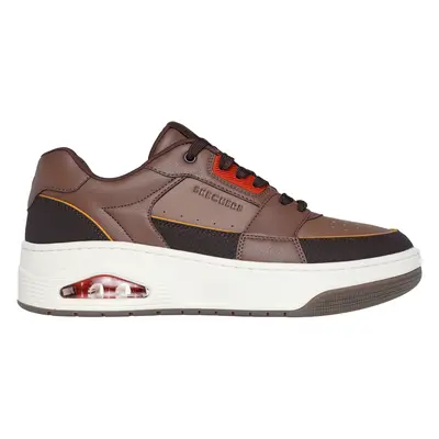 Skechers Men's Uno Court - Low-Post Sneaker in Dark Brown, Size | Leather/Synthetic/Textile