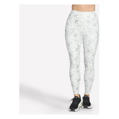 Skechers Women's GO FLEX RIB Floral Mirage Full Length High-Waisted Legging in Silver/Gray, Size