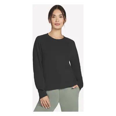 Skechers Women's Skechluxe Elevate Crewneck Top in Black, Size | Rayon/Polyester/Spandex