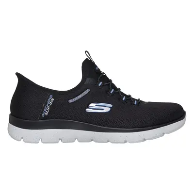 Skechers Women's Slip-ins Waterproof: Summits - Best Choice Sneaker in Black/Light Blue, Size | 