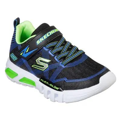 Skechers Boy's Lights: Flex-Glow Sneaker in Black/Lime, Size | Textile/Synthetic, Vegan