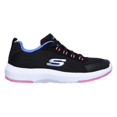 Skechers Girls Dynamic Tread Sneaker in Black, Size | Textile/Synthetic, Vegan, Machine Washable